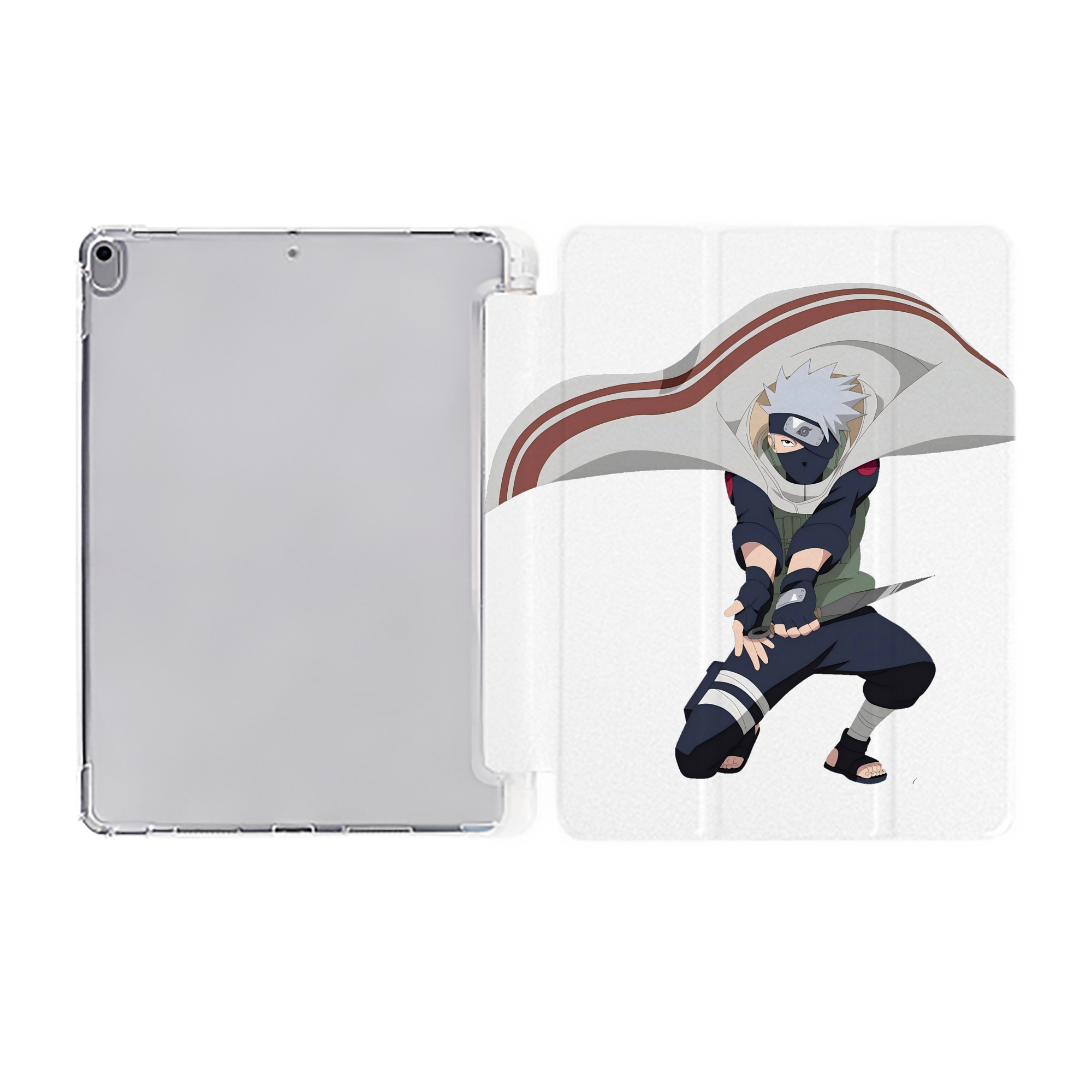 （画像用） NARUTO -ナルト- はたけ カカシ Hatake Kakashi IPad ケース ペン収納付き 三つ折りスタンド PUレザー×シリコン 対応機種9.5/10.5/10.9インチ